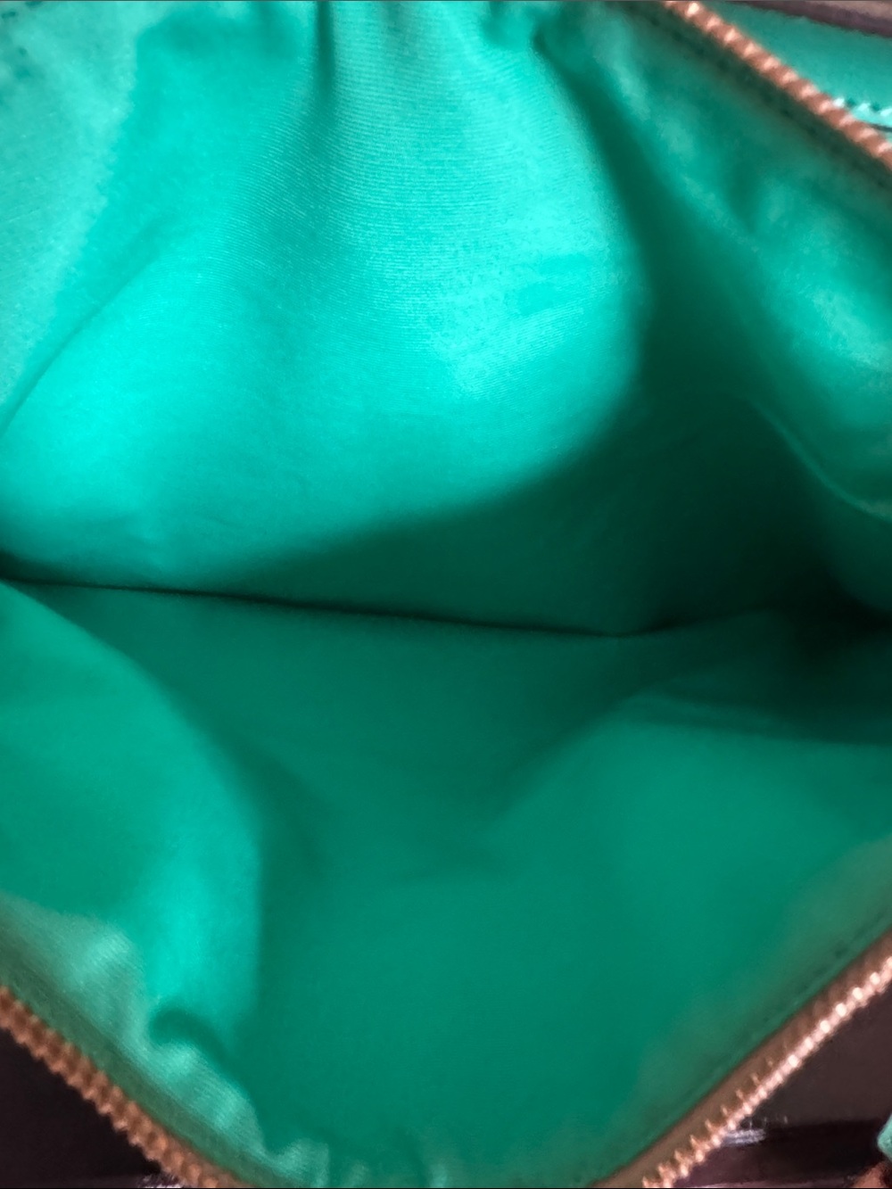 Coach Beige Signature Tote with Teal Trim and Straps - Picture 5 of 7
